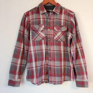 Prana, Women's Plaid flannel shirt / shacket style size small, relaxed fit.